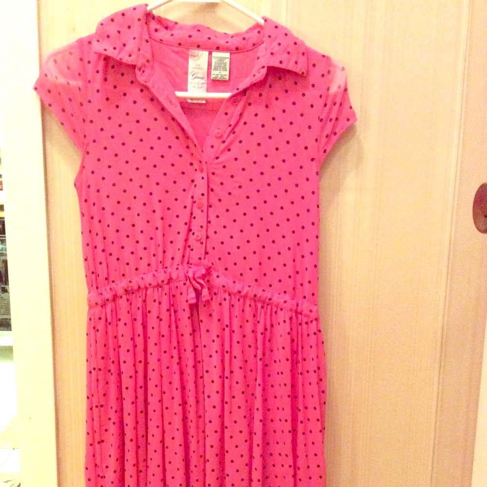 Pink and Black Polka Dot Guess Dress